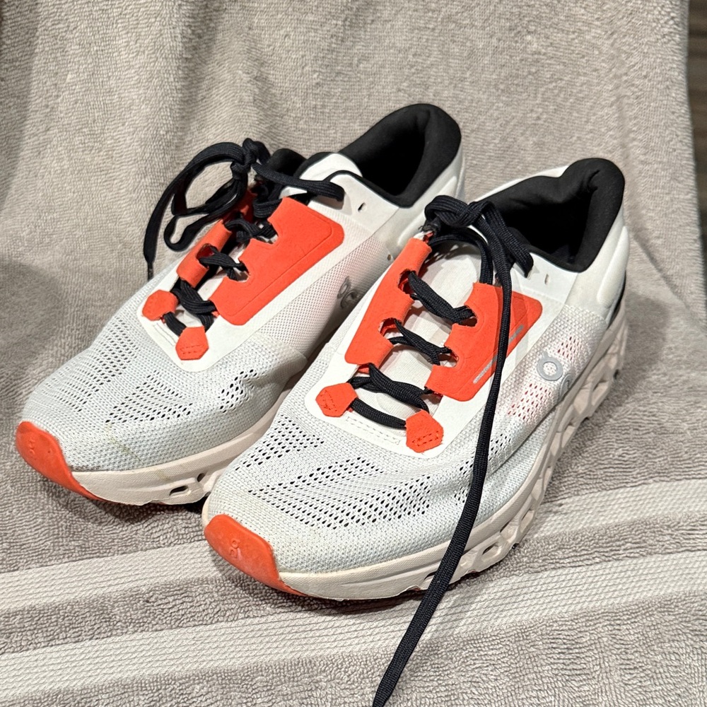 Women’s White and Orange Athletic Shoes